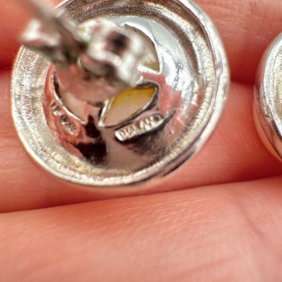 11 mm Pearl Stud Earrings Signed NF 925 Acid Tested Thailand Sterling Silver - Picture 12 of 16